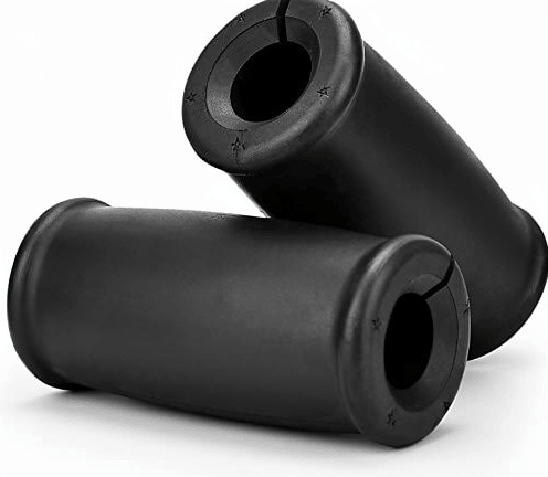 fat grips for grip strength training, fat grips on barbell close-up, custom fat grips with logo branding