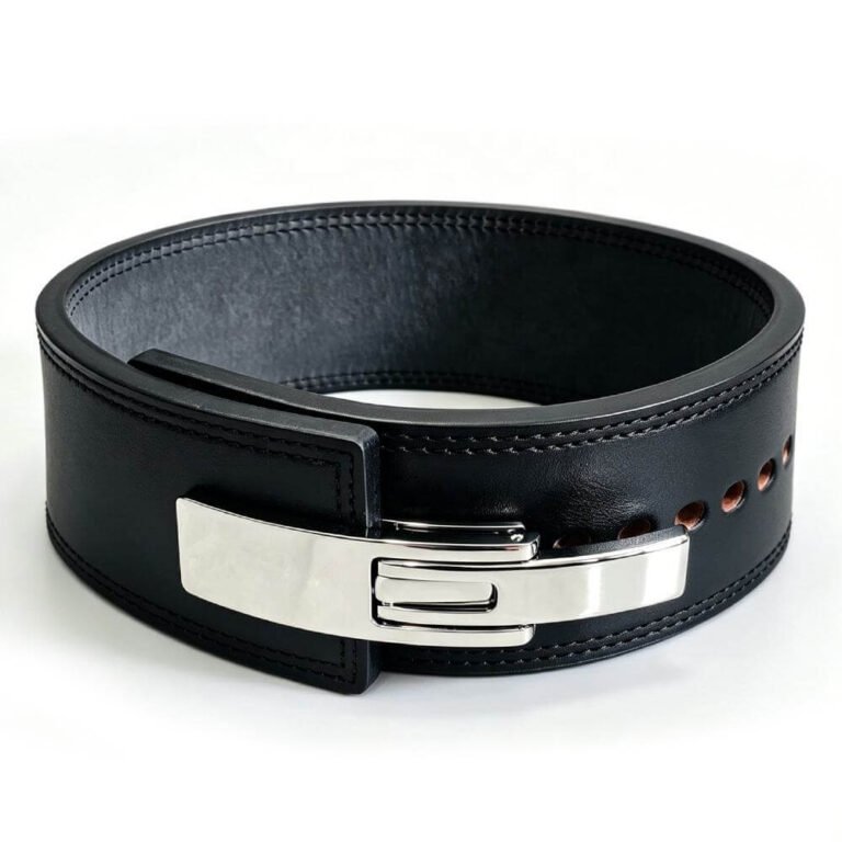 lever belt closure mechanism close-up