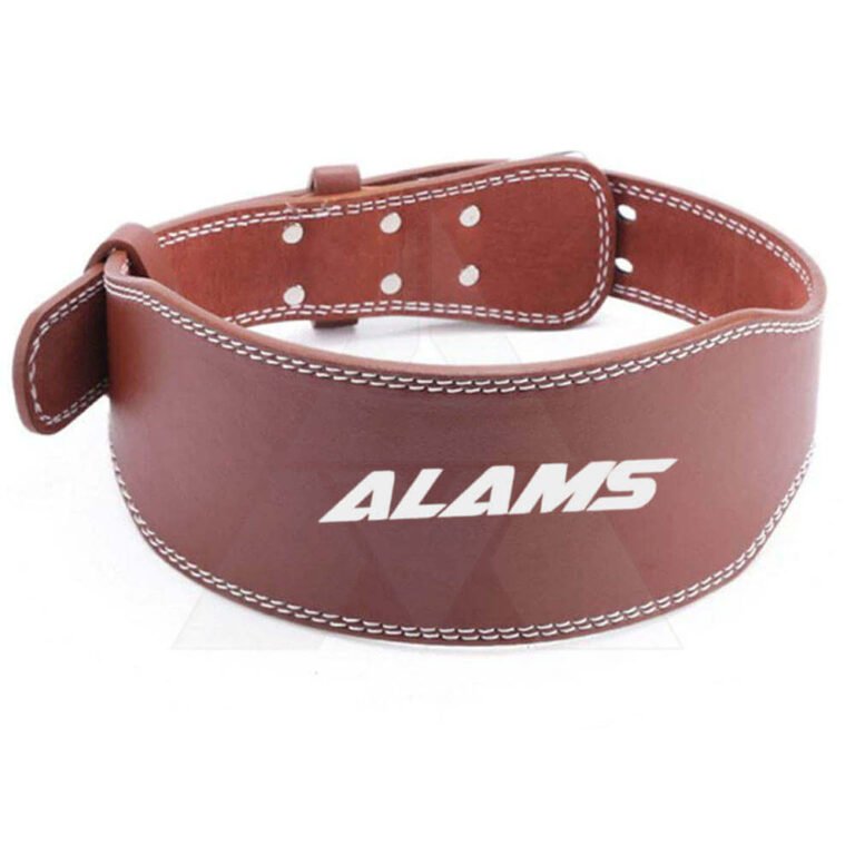 leather weightlifting belt front view
