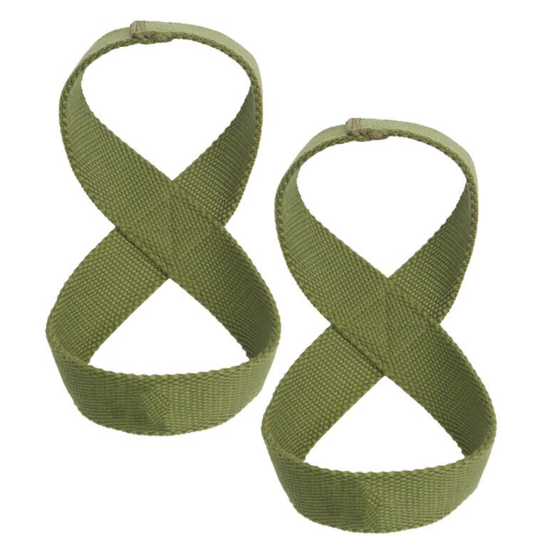 figure-8 straps wrapped on strongman axle bar