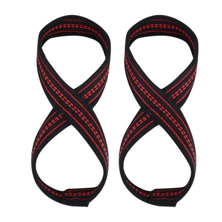 custom figure-8 powerlifting straps with logo branding